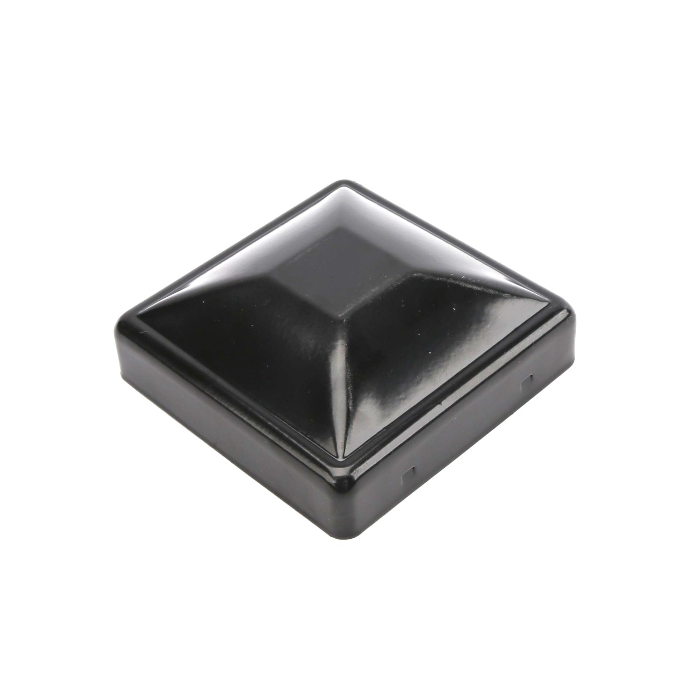 4" Square PowderCoated Black Steel Dome Cap Galvanized Steel (Black