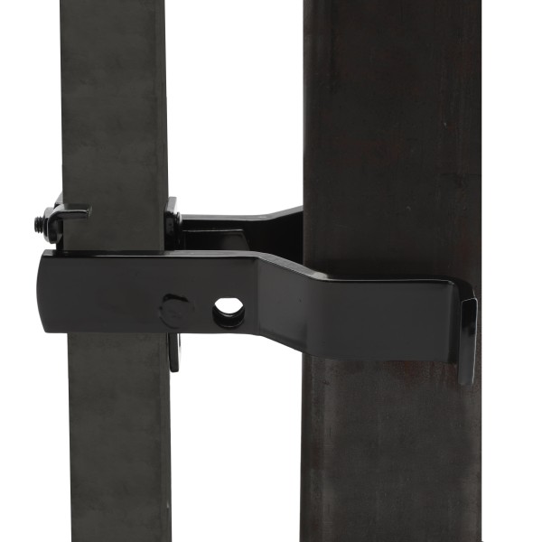 Heavy Duty Square Frame Fulcrum Strong Arm Gate Latch - Fits 2" Square Gate Frame x 4" Square Gate Post - Black