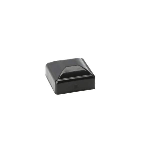 2" Square Powder-Coated Black Steel Dome Cap Galvanized Steel (Black) - Square Post Caps 2x2