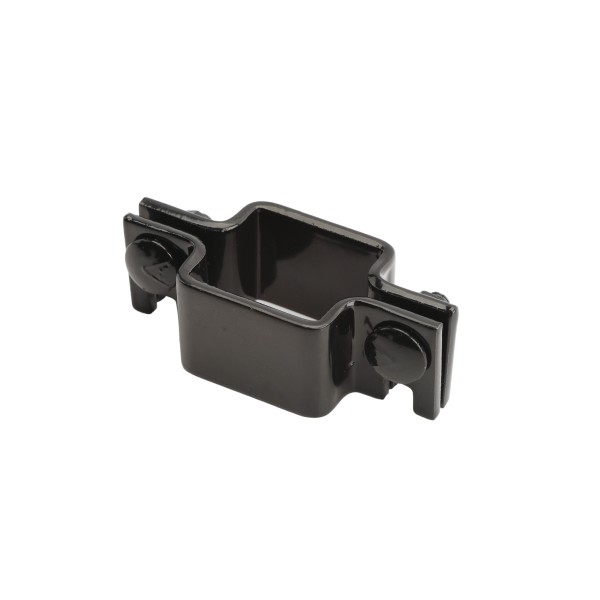 1 1/2" Black Square Chain Link Fence Gate Collar For Gate Latch Assemblies (Pressed Steel) (Square Fittings)