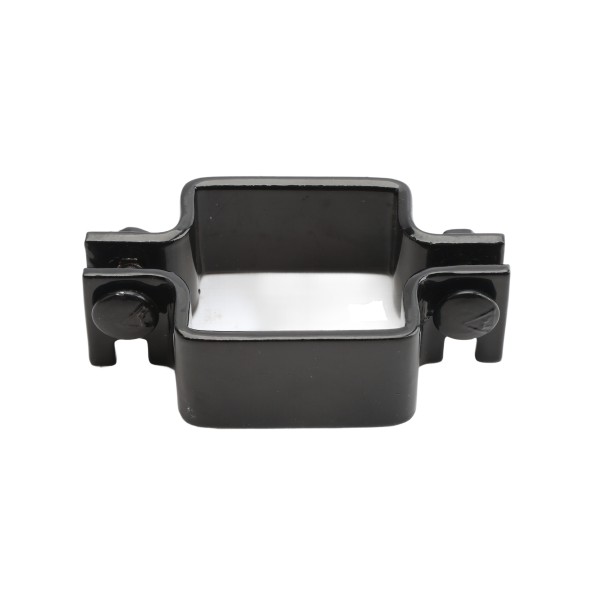 2" Black Square Chain Link Fence Gate Collar For Gate Latch Assemblies (Pressed Steel)