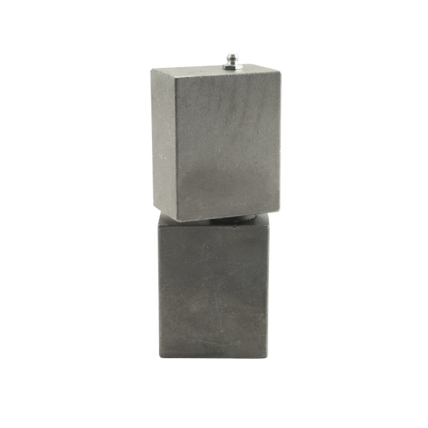 6" Block Weld-On Flat Mount Square Barrel Hinge with Heavy-Duty Ball Bearing and Grease Zerk (Raw Steel)