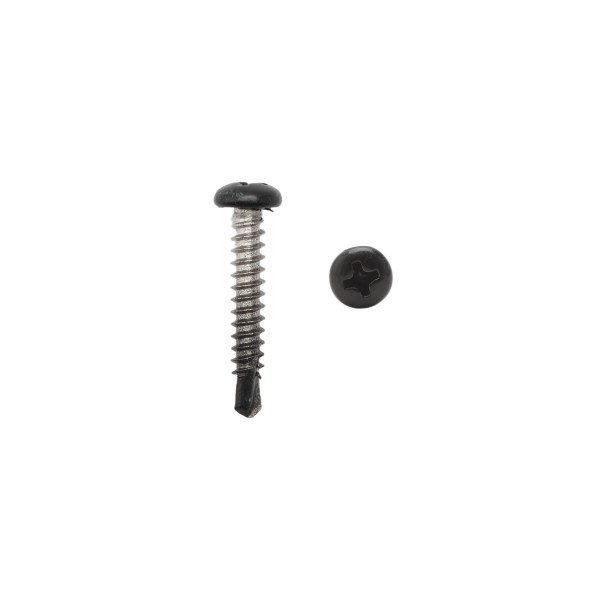 Elite #8 x 1" Stainless Steel Self Drill Screws For Aluminum Fence (Black)