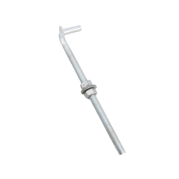 Chain Link 5/8" x 12" Male J-Bolt Gate Hinge w/ 2 Nuts (Galvanized Steel)