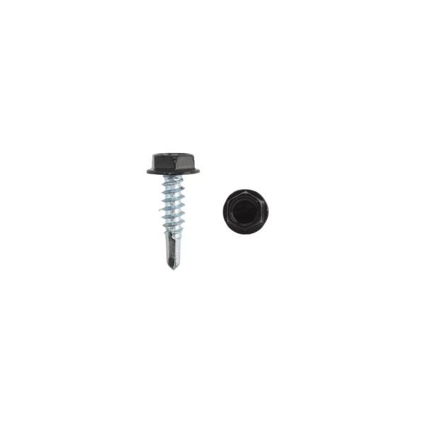 #10 x 3/4" Ornamental Steel Self Drilling Screw For Aluminum Fence (Black) (Default)