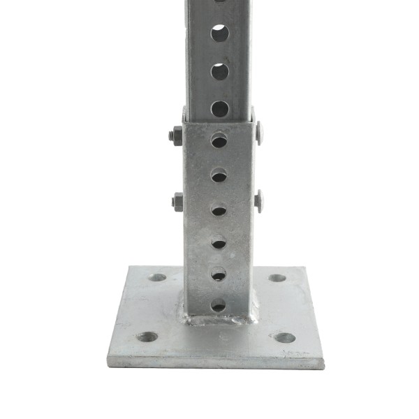 1 3/4" x 1 3/4" Square Sign Post Floor Anchor Flange Sign Post Mounting Base (Hot Dip Galvanized Steel)