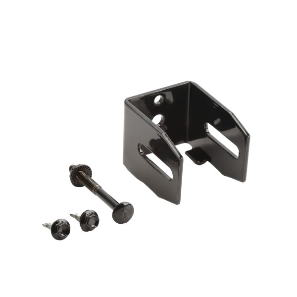 1 3/4" Rail Square Universal Fence Flat Wall Mount Bracket Black - Steel