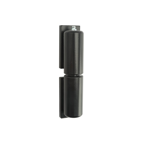 7" Weld-On Barrel Hinge with Ball Bearing, Plates, and Grease Zerk (Zinc and Powder-Coated Black)