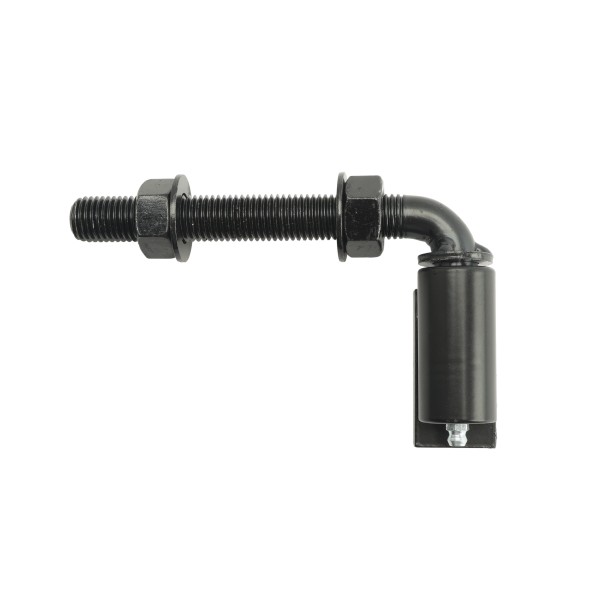 Chain Link 5/8" x 5" Male J-Bolt with Weld on Barrel Hinge with Ball Bearings and Grease Zerk (Zinc and Powder Coated Black)