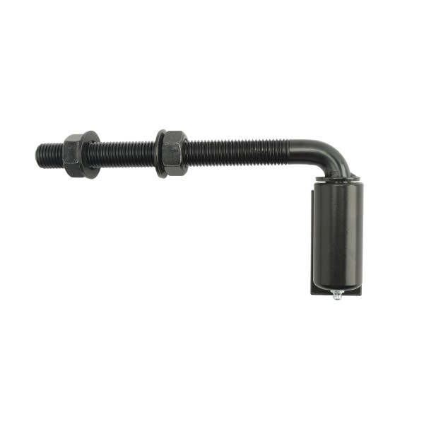 Chain Link 3/4" x 7" Male J-Bolt with Weld on Barrel Hinge with Ball Bearings and Grease Zerk (Zinc and Powder Coated Black)