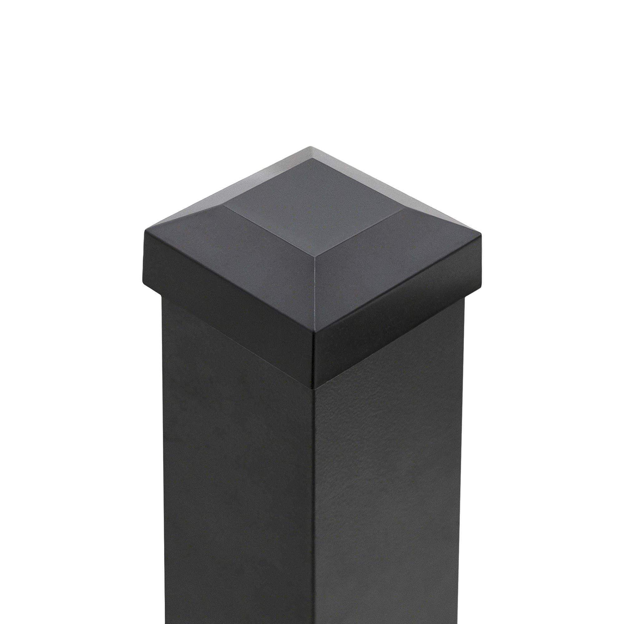 2" Sq. Flat Vinyl Post Cap For Aluminum Post (Black) 2x2 Square Fence Fittings