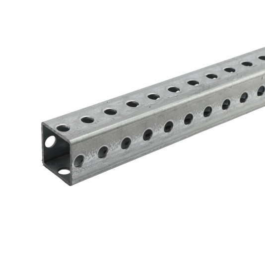 Telspar 1 3/4" x 1 3/4" Square Sign Post with Holes 7' Long 12 Gauge (Pre-Galv Plus G90)