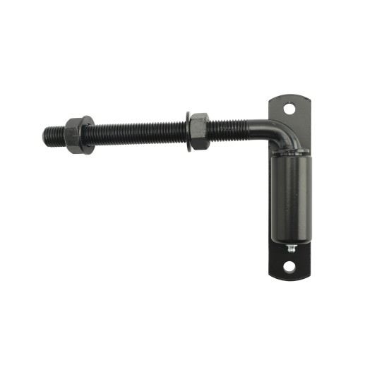 Chain Link 3/4" x 7" Male J-Bolt with Bolt on Barrel Hinge with Ball Bearings and Grease Zerk (Zinc and Powder Coated Black)