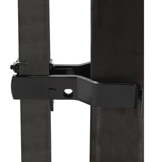 Heavy Duty Square Frame Fulcrum Strong Arm Gate Latch - Fits 2" Square Gate Frame x 4" Square Gate Post - Black