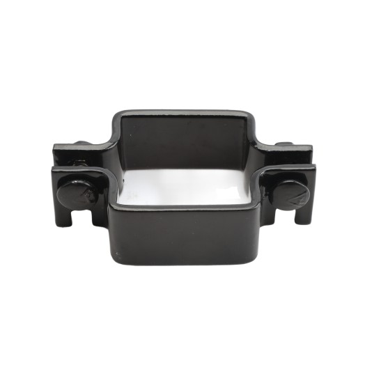 2" Black Square Chain Link Fence Gate Collar For Gate Latch Assemblies (Pressed Steel)