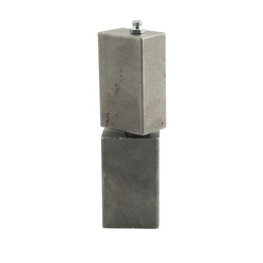 5" Block Weld-On Flat Mount Square Barrel Hinge with Ball Bearing and Grease Zerk (Raw Steel)