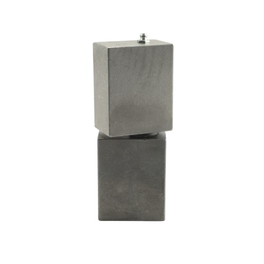 6" Block Weld-On Flat Mount Square Barrel Hinge with Heavy-Duty Ball Bearing and Grease Zerk (Raw Steel)