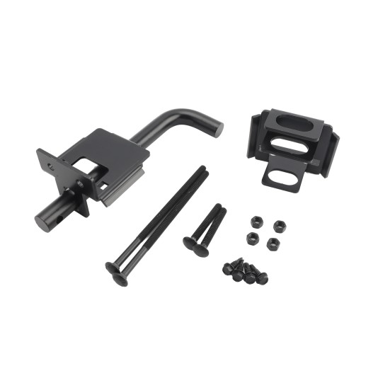 Goliath Heavy Duty Industrial Dumpster Gate Latch Lockable - Slide Bolt Latch  For Double Drive Gate Powder Coated Black