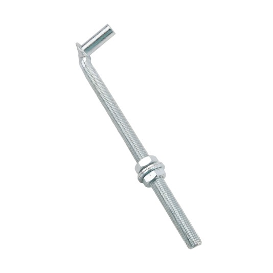 Chain Link 3/4" x 12" Male J-Bolt Gate Hinge w/ 2 Nuts (Galvanized Steel)