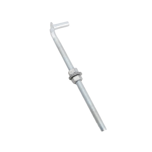 Chain Link 5/8" x 12" Male J-Bolt Gate Hinge w/ 2 Nuts (Galvanized Steel)