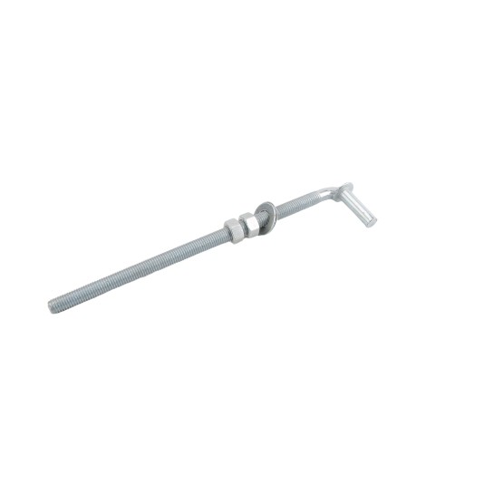 Chain Link 5/8" x 13" Male J-Bolt Gate Hinge w/ 2 Nuts (Galvanized Steel)