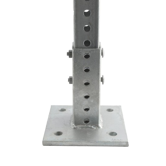 1 3/4" x 1 3/4" Square Sign Post Floor Anchor Flange Sign Post Mounting Base (Hot Dip Galvanized Steel)