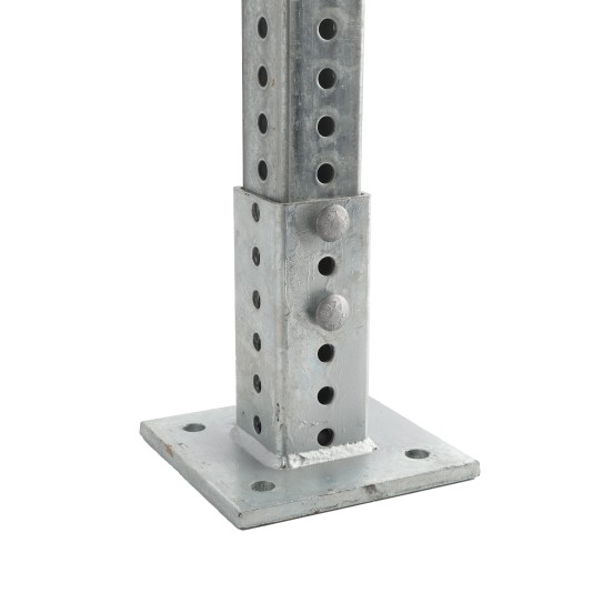 2" x 2" Square Sign Post Floor Anchor Flange Sign Post Mounting Base (Hot Dip Galvanized Steel)