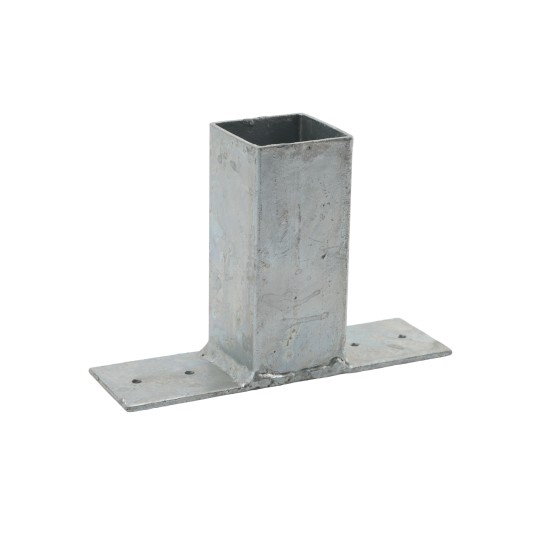Square Floor Flange for 1 1/2" SQ / 2" SQ Tubing Hot Dip Galvanized Steel