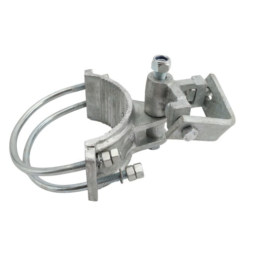 6 5/8" Round to 2" Square Chain Link Fence Gate Hinge - 180 Degree Hinge Round to Square 