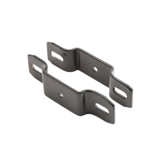 2" Sq. Steel Ornamental Fence Line Bracket Black (Set) - Compare to Ameristar