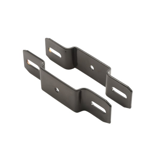 2 1/2" Post x 1 1/2" Rail Square Ornamental Fence Line Bracket Black (Set) - Steel - Compare to Ameristar (Square Fittings)