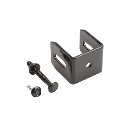 1 1/2" Rail Square Universal Fence Flat Wall Mount Bracket Black - Steel