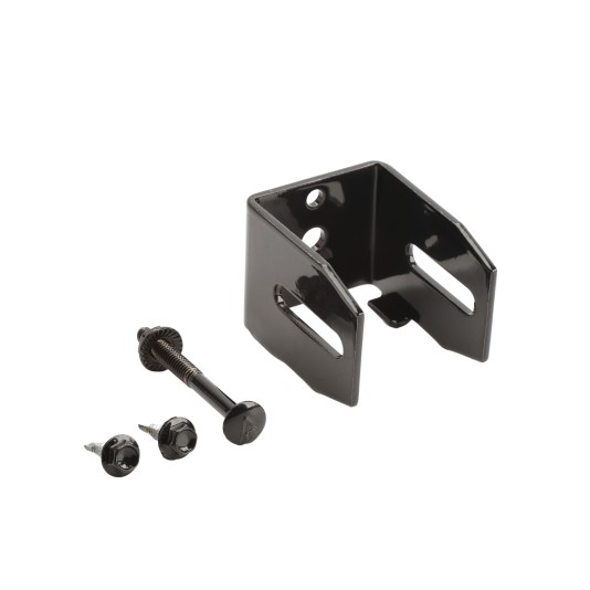 1 3/4" Rail Square Universal Fence Flat Wall Mount Bracket Black - Steel