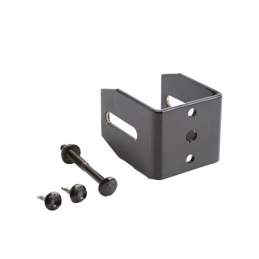 1 3/4" Rail Square Universal Fence Flat Wall Mount Bracket Black - Steel