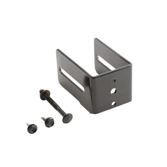 2" Rail Square Universal Fence Flat Wall Mount Bracket Black - Steel (Square Fittings)