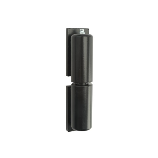 7" Weld-On Barrel Hinge with Ball Bearing, Plates, and Grease Zerk (Zinc and Powder-Coated Black)