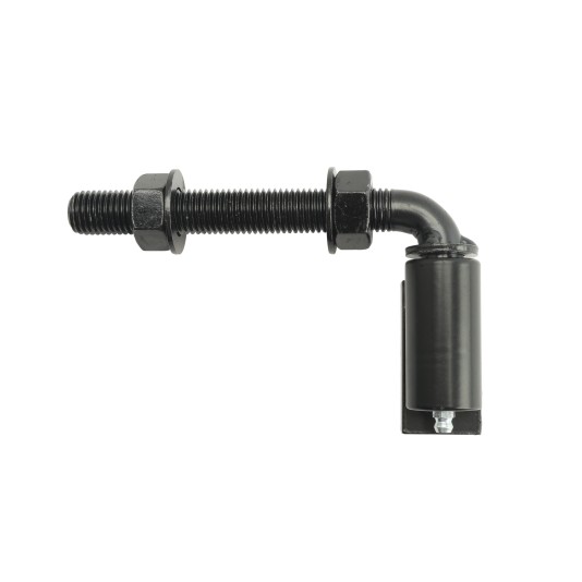 Chain Link 5/8" x 5" Male J-Bolt with Weld on Barrel Hinge with Ball Bearings and Grease Zerk (Zinc and Powder Coated Black)