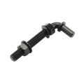 Chain Link 5/8" x 5" Male J-Bolt with Bolt on Barrel Hinge with Ball Bearings and Grease Zerk (Zinc and Powder Coated Black)