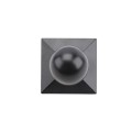 3" x 3" Aluminum Ball Post Cap For 3" Square Aluminum Fence Post (Black)