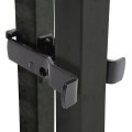 Heavy Duty Square Frame Fulcrum Strong Arm Gate Latch - Fits 2" Square Gate Frame x 2 1/2" Square Gate Post - Black