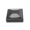 4" Square Powder-Coated Black Steel Dome Cap Galvanized Steel (Black) - Square Post Caps 4x4