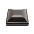 6" Square Powder-Coated Black Steel Dome Cap Galvanized Steel (Black) - Square Post Caps 6x6