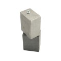 6" Block Weld-On Flat Mount Square Barrel Hinge with Heavy-Duty Ball Bearing and Grease Zerk (Raw Steel)