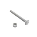 Chain Link 3/8" x 3 1/2" Carriage Nut & Bolt (Hot Dip Galvanized Steel)