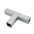 Square 3 Way Bracket for 1 1/2" SQ / 2" SQ Tubing Hot Dip Galvanized Steel