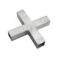 Square 4 Way Bracket for 1 1/2" SQ / 2" SQ Tubing Hot Dip Galvanized Steel