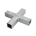 Square 4 Way Bracket for 1 1/2" SQ / 2" SQ Tubing Hot Dip Galvanized Steel