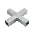 Square 4 Way Bracket for 1 1/2" SQ / 2" SQ Tubing Hot Dip Galvanized Steel