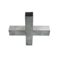 Square 4 Way Bracket for 1 1/2" SQ / 2" SQ Tubing Hot Dip Galvanized Steel