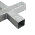 Square 4 Way Bracket for 1 1/2" SQ / 2" SQ Tubing Hot Dip Galvanized Steel